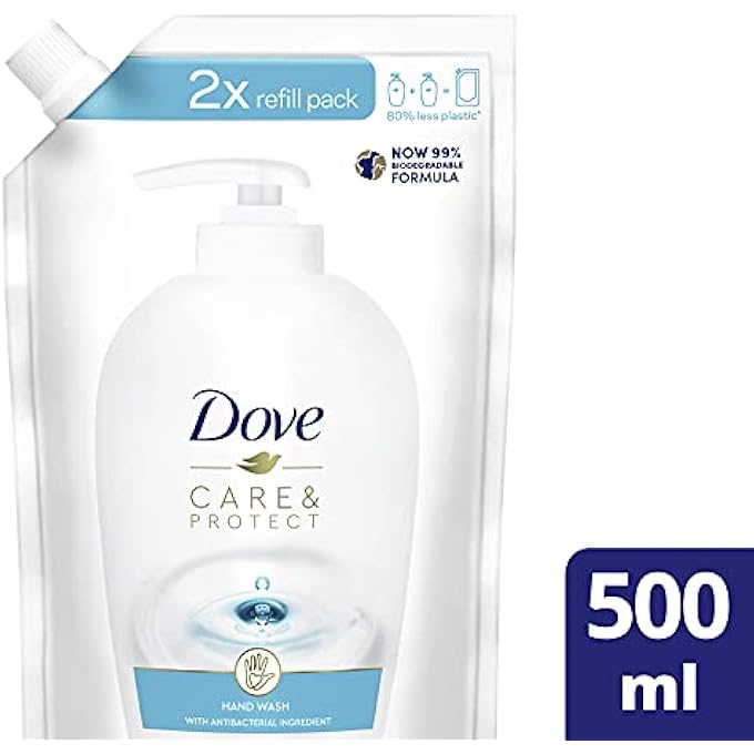 Dove LIQUID SOAP NOURISHING HAND WASH LOTION LIQUID SOAP IN REFILL BAG WITH ANTIBACTERIAL EFFECT 10 X 500 ML - Image 2